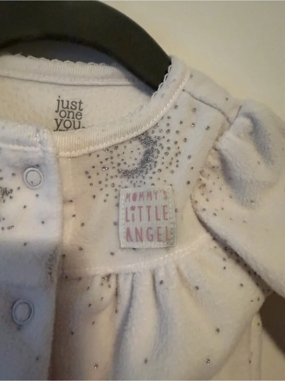 Carter's White Footed One-Piece Mommy’s Little Angel Onesie - wings on back